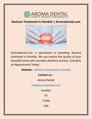 Denture Treatment in Humble  Aromadental