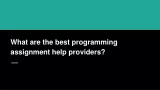 what are the best programming assignment help providers