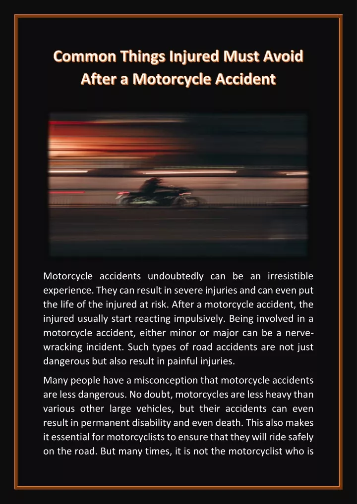 motorcycle accidents undoubtedly