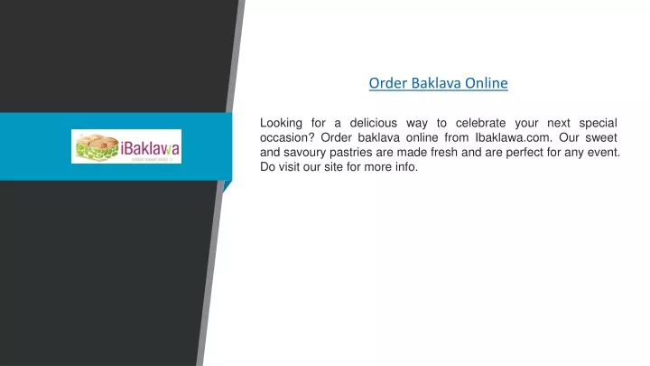 Ppt Order Baklava Online Ibaklawa Com Powerpoint Presentation Free Download Id