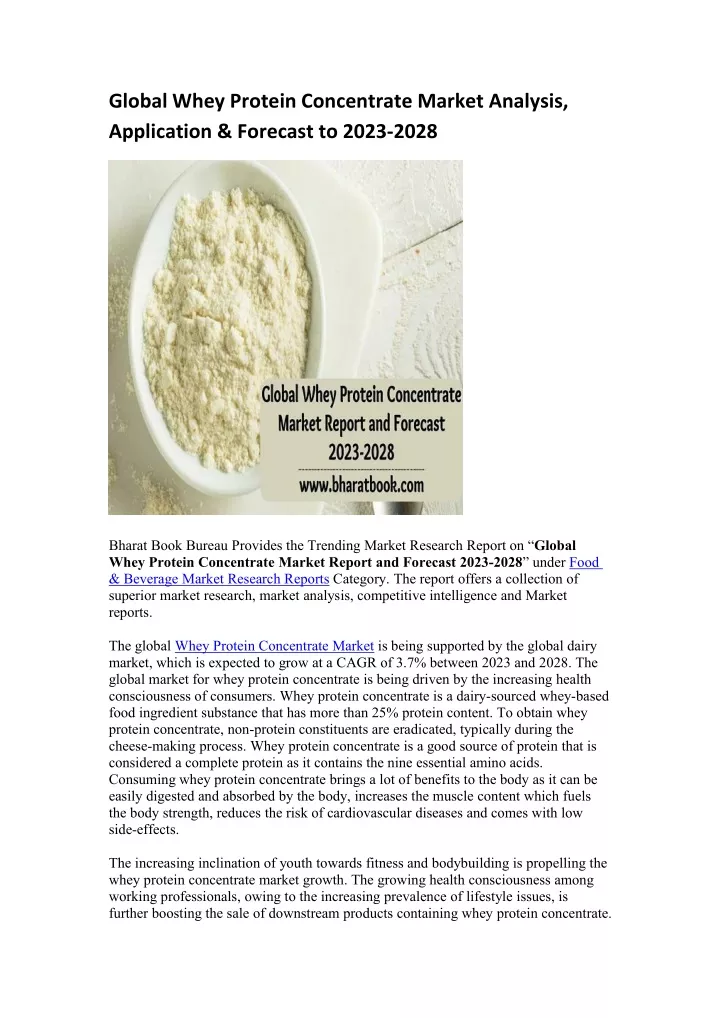 global whey protein concentrate market analysis