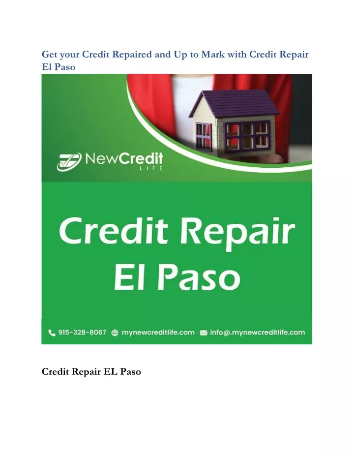 get your credit repaired and up to mark with