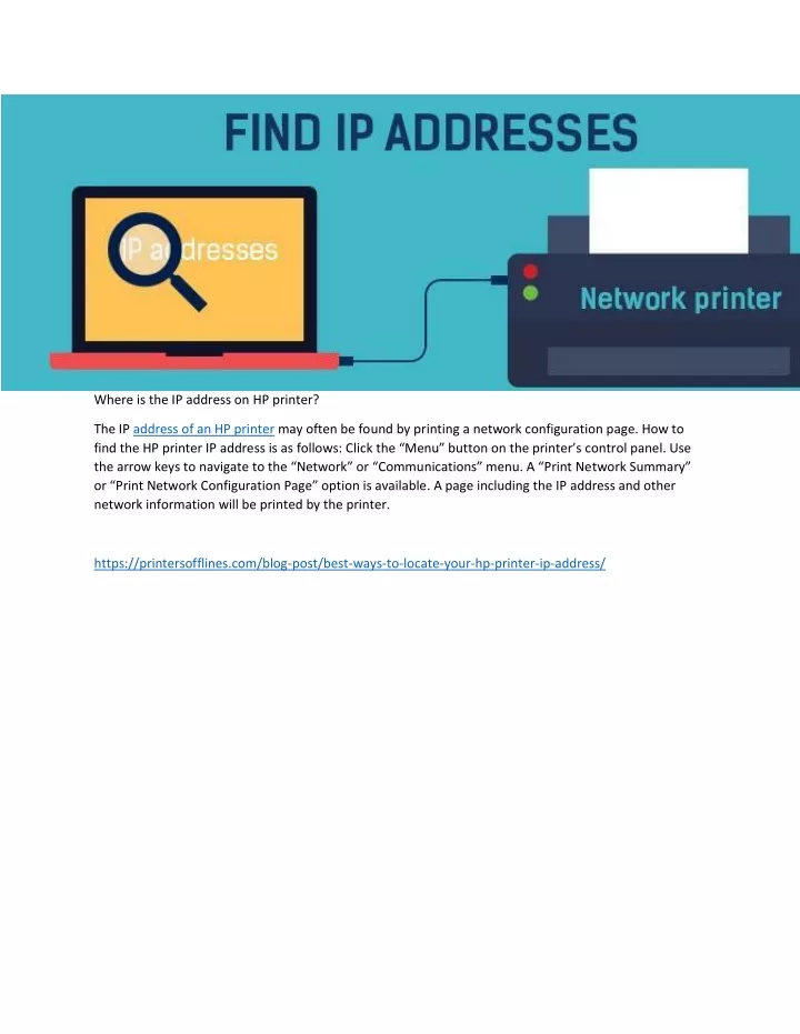 where is the ip address on hp printer