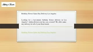 Birthday Flower Same Day Delivery Los Angeles   Ashleysflower.com