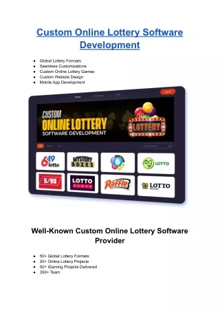 custom online lottery software development