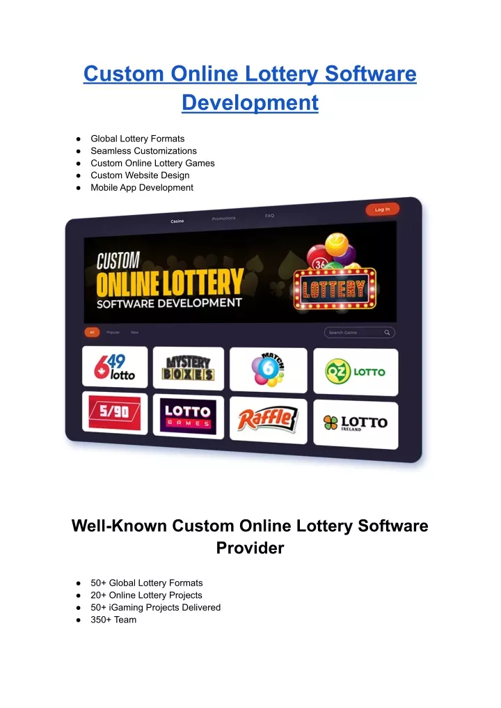 custom online lottery software development