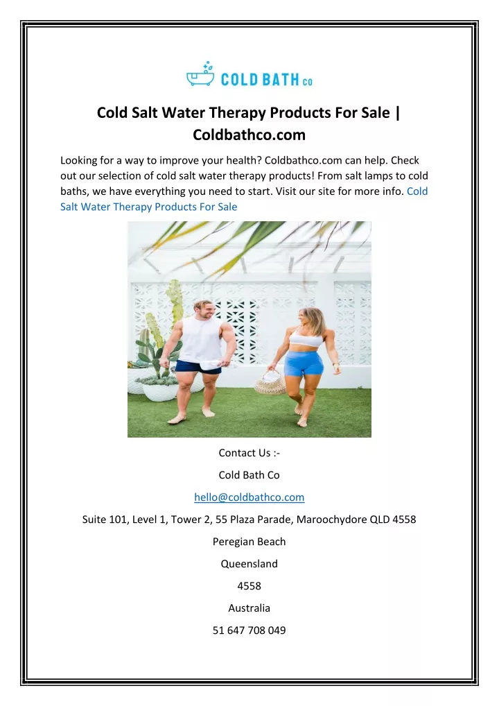 cold salt water therapy products for sale