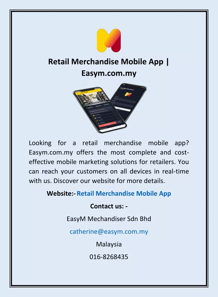 retail merchandise mobile app easym com my