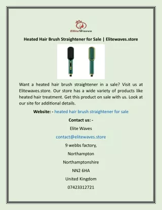 Heated Hair Brush Straightener for Sale  Elitewaves.store