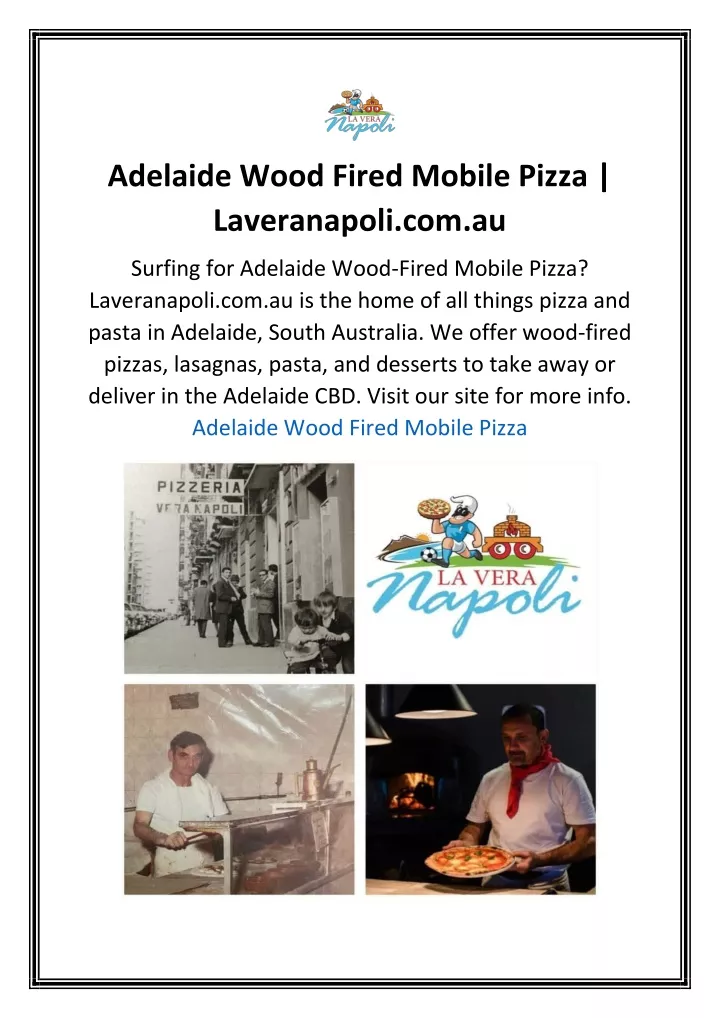 adelaide wood fired mobile pizza laveranapoli
