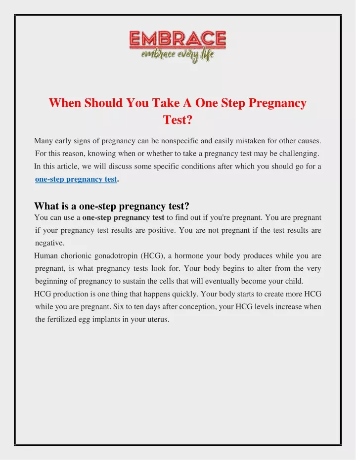 when should you take a one step pregnancy test