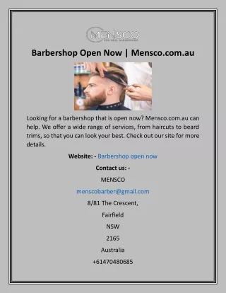 barbershop open now mensco com au