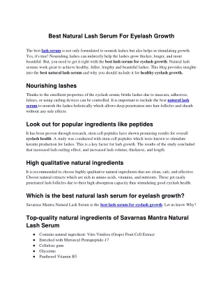 Best Natural Lash Serum For Eyelash Growth
