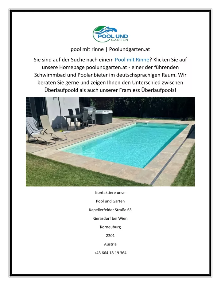 pool mit rinne poolundgarten at