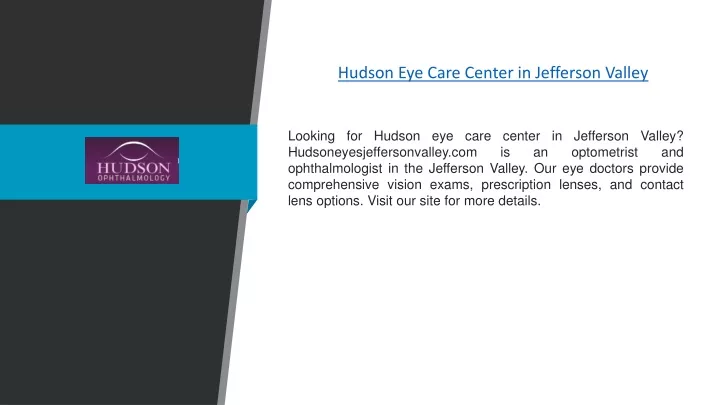 hudson eye care center in jefferson valley