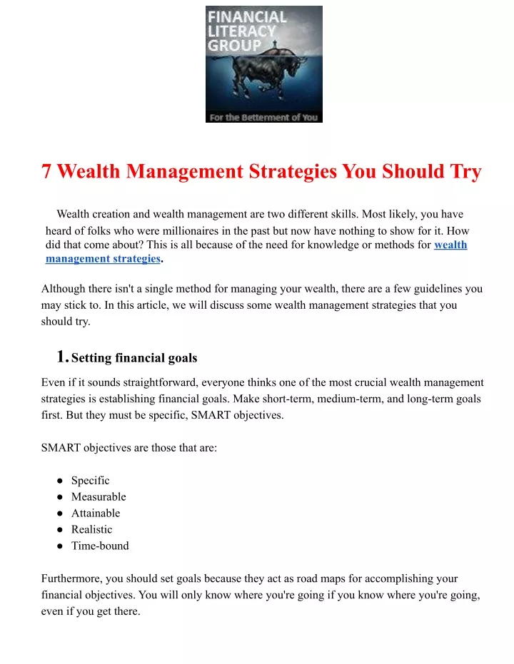 7 wealth management strategies you should try