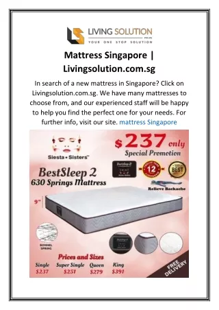 mattress singapore livingsolution com sg
