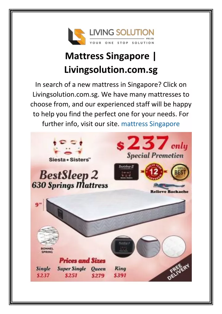 mattress singapore livingsolution com sg