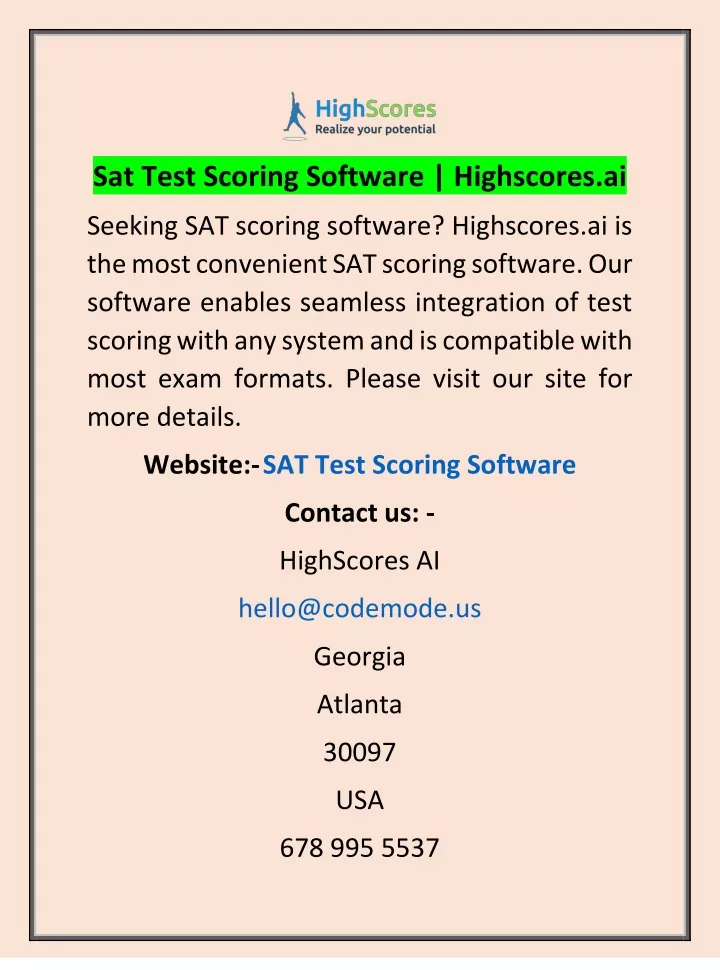 sat test scoring software highscores ai