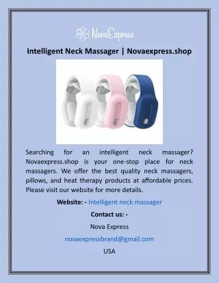 Intelligent Neck Massager  Novaexpress.shop