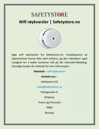 Wifi røykvarsler  Safetystore.no