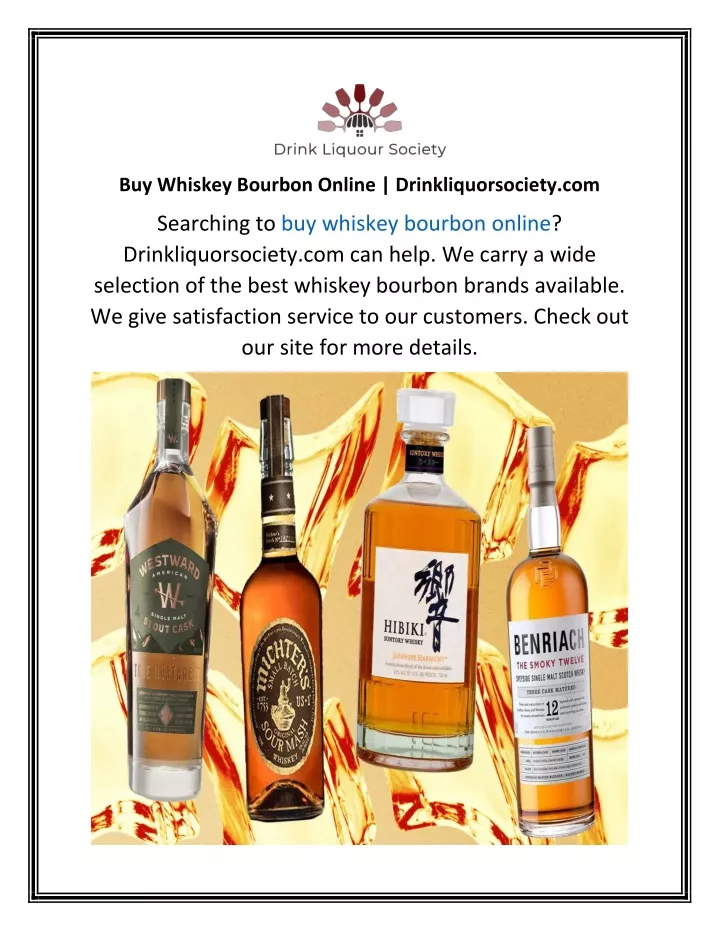 buy whiskey bourbon online drinkliquorsociety com