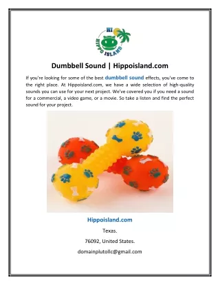 Dumbbell Sound | Hippoisland.com