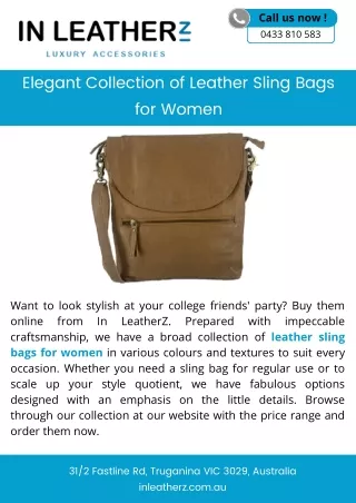 Elegant Collection of Leather Sling Bags for Women