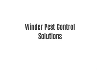 Winder Pest Control Solutions