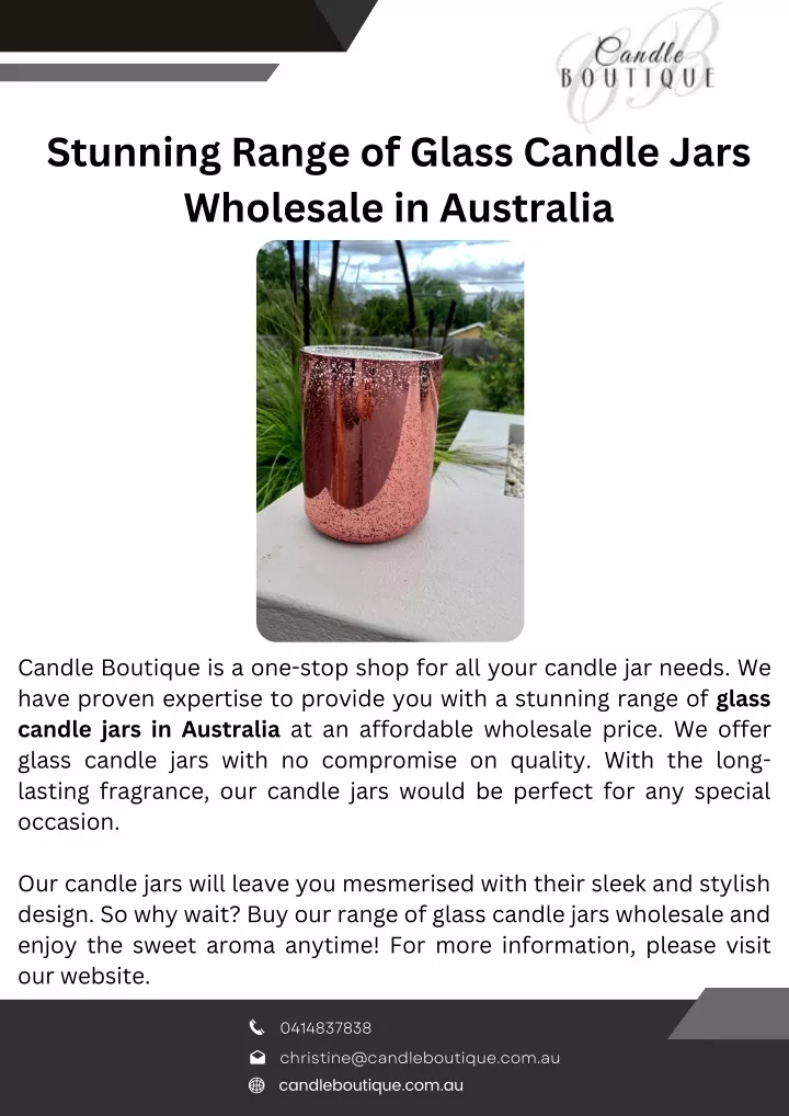 stunning range of glass candle jars wholesale
