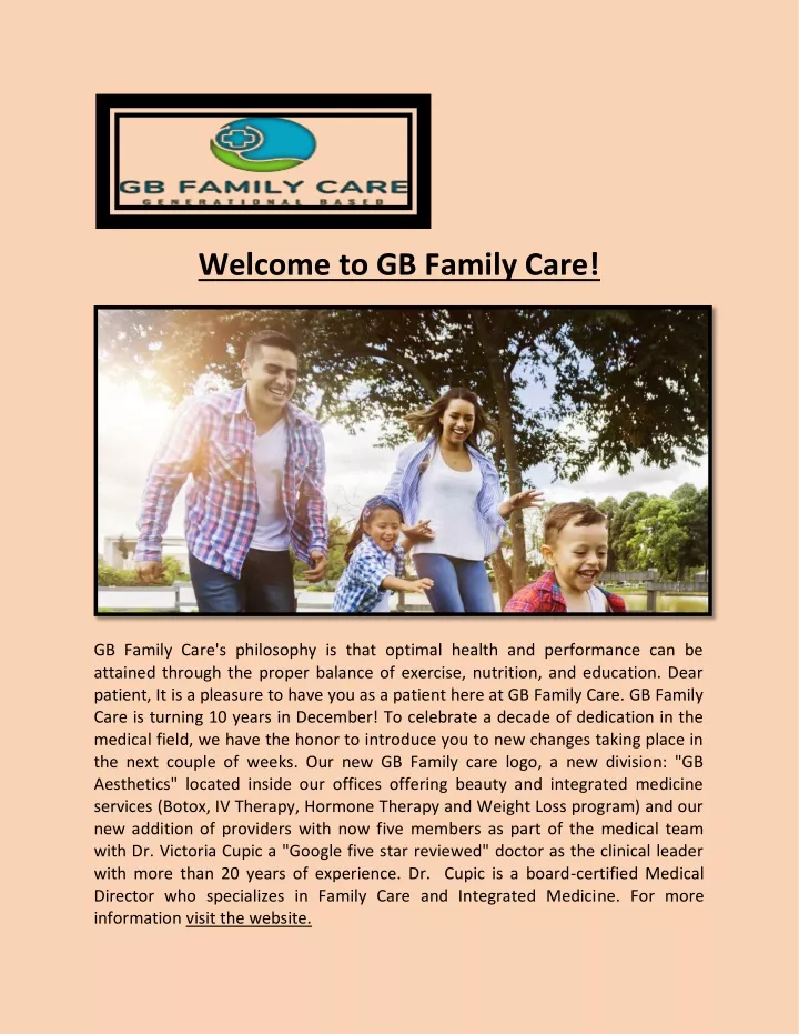 welcome to gb family care