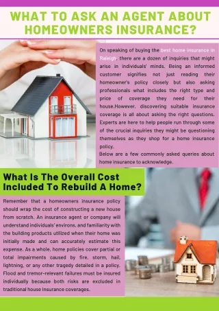 What to Ask an Agent About Homeowners Insurance?