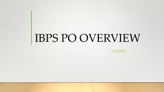 IBPS PO OVERVIEW