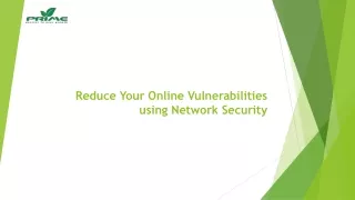 reduce your online vulnerabilities using network security