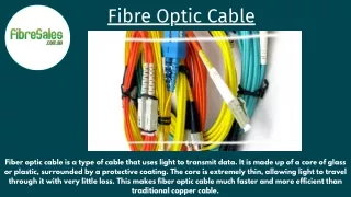 Fibre Optic Cable - Fibresales