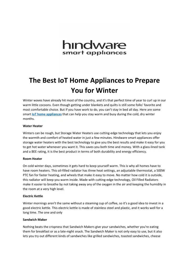 the best iot home appliances to prepare