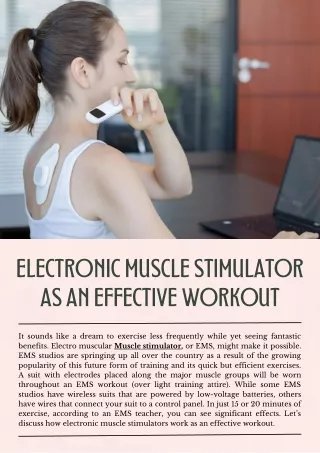 Electronic Muscle Stimulator As An Effective Workout