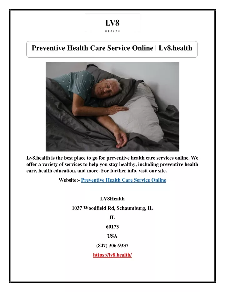 preventive health care service online lv8 health