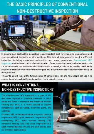 The Basic Principles of Conventional Non-Destructive Inspection