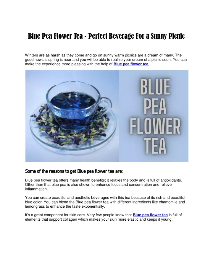 blue pea flower tea perfect beverage for a sunny