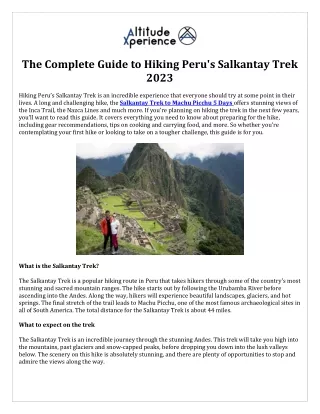 The Complete Guide to Hiking Peru's Salkantay Trek  2023