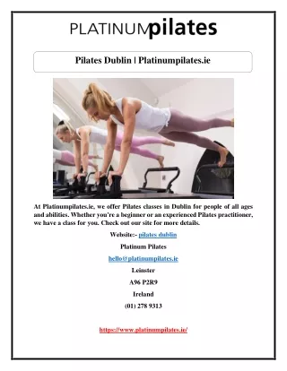 Pilates Dublin | Platinumpilates.ie