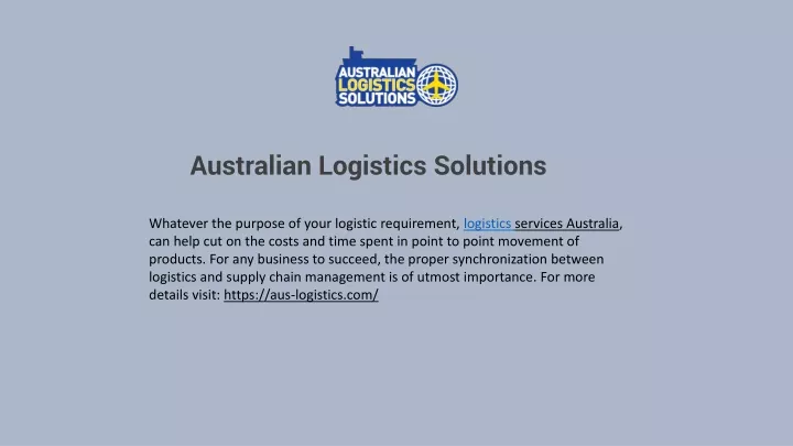 australian logistics solutions