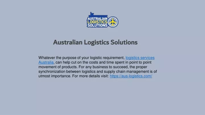 australian logistics solutions