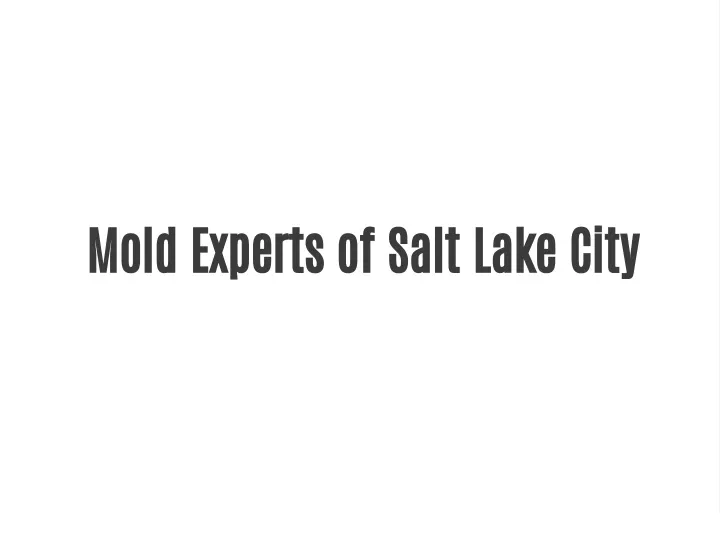 mold experts of salt lake city