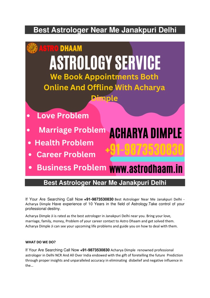 best astrologer near me janakpuri delhi