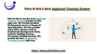 Pitch N Hire’s Best Applicant Tracking System