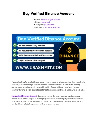 Buy Verified Binance Account