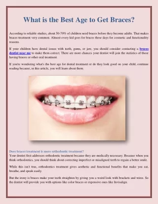 What is the Best Age to Get Braces?
