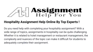 hospitality assignment help online by top experts